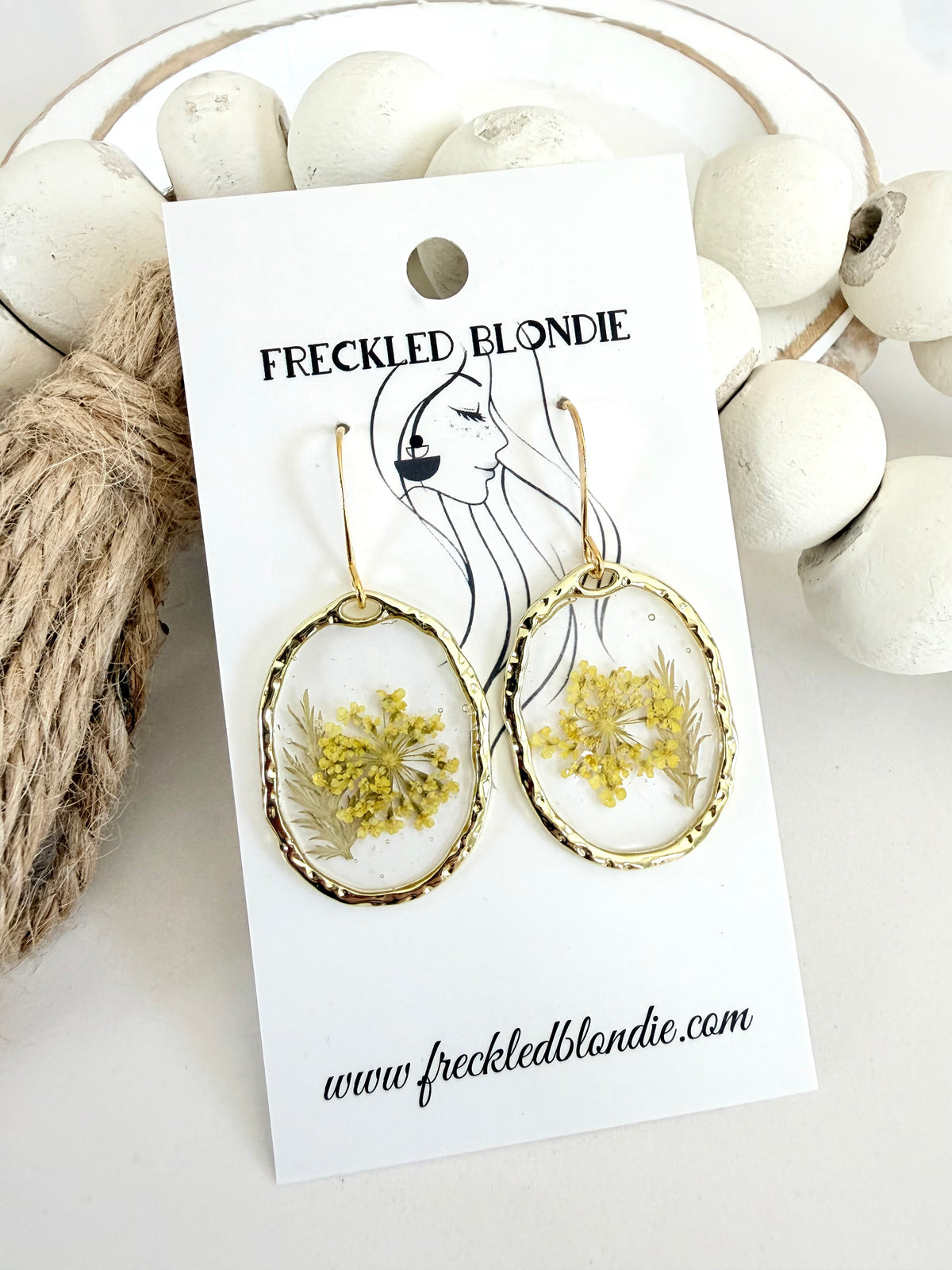 Yellow Floral Dangles