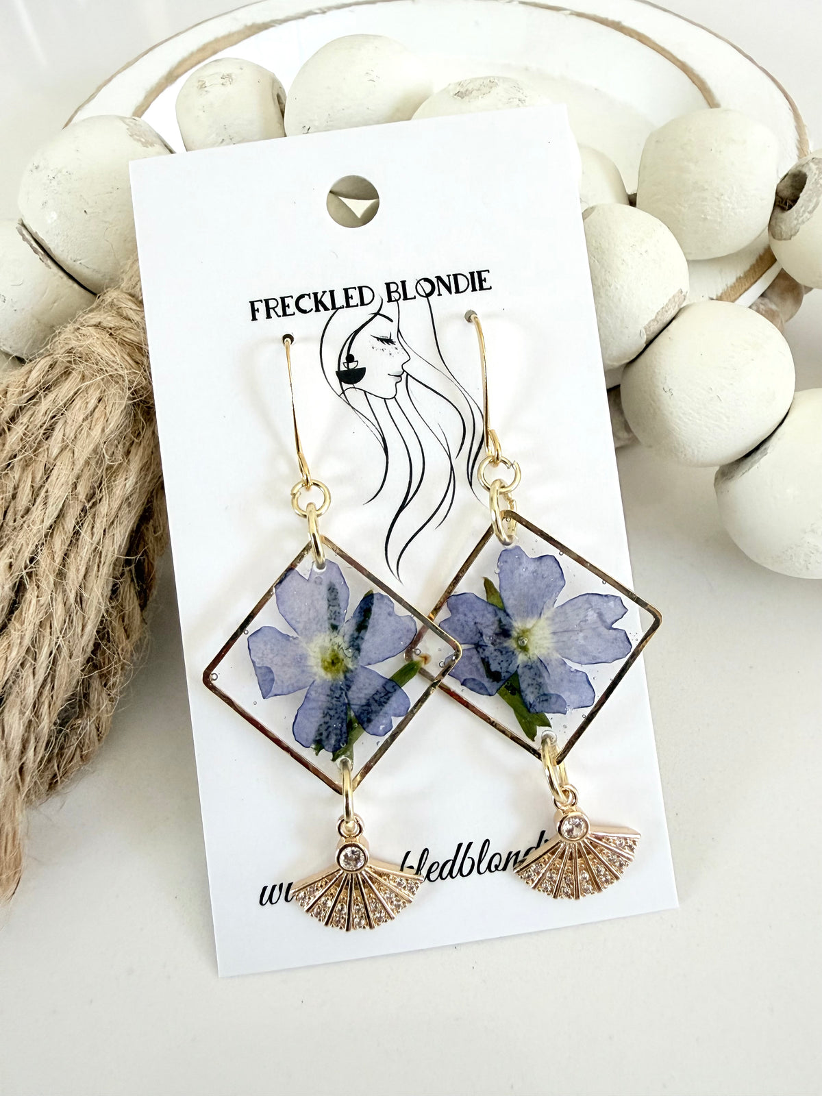 Violet Floral Dangles
