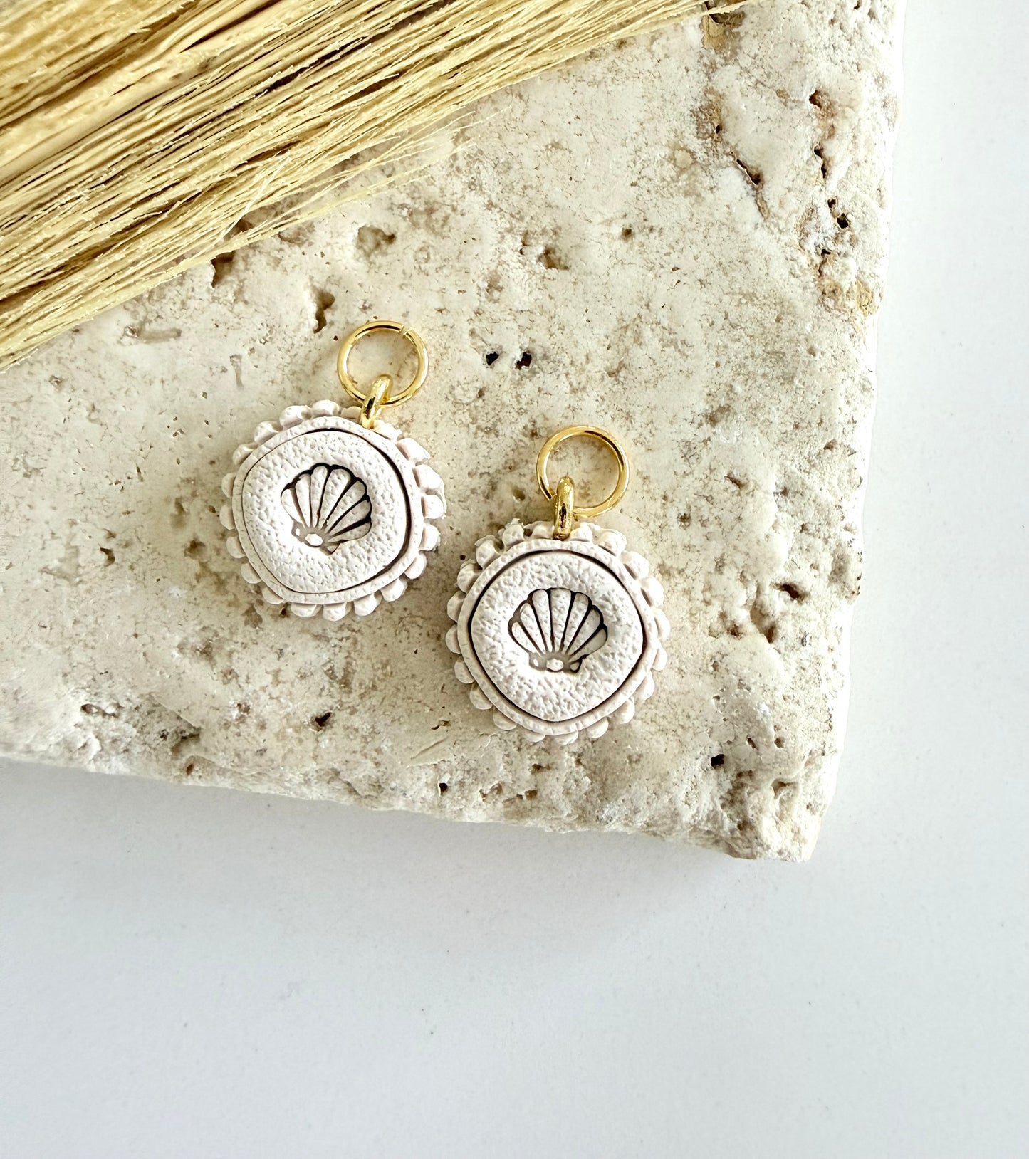 Scalloped Seashell Clay Charm