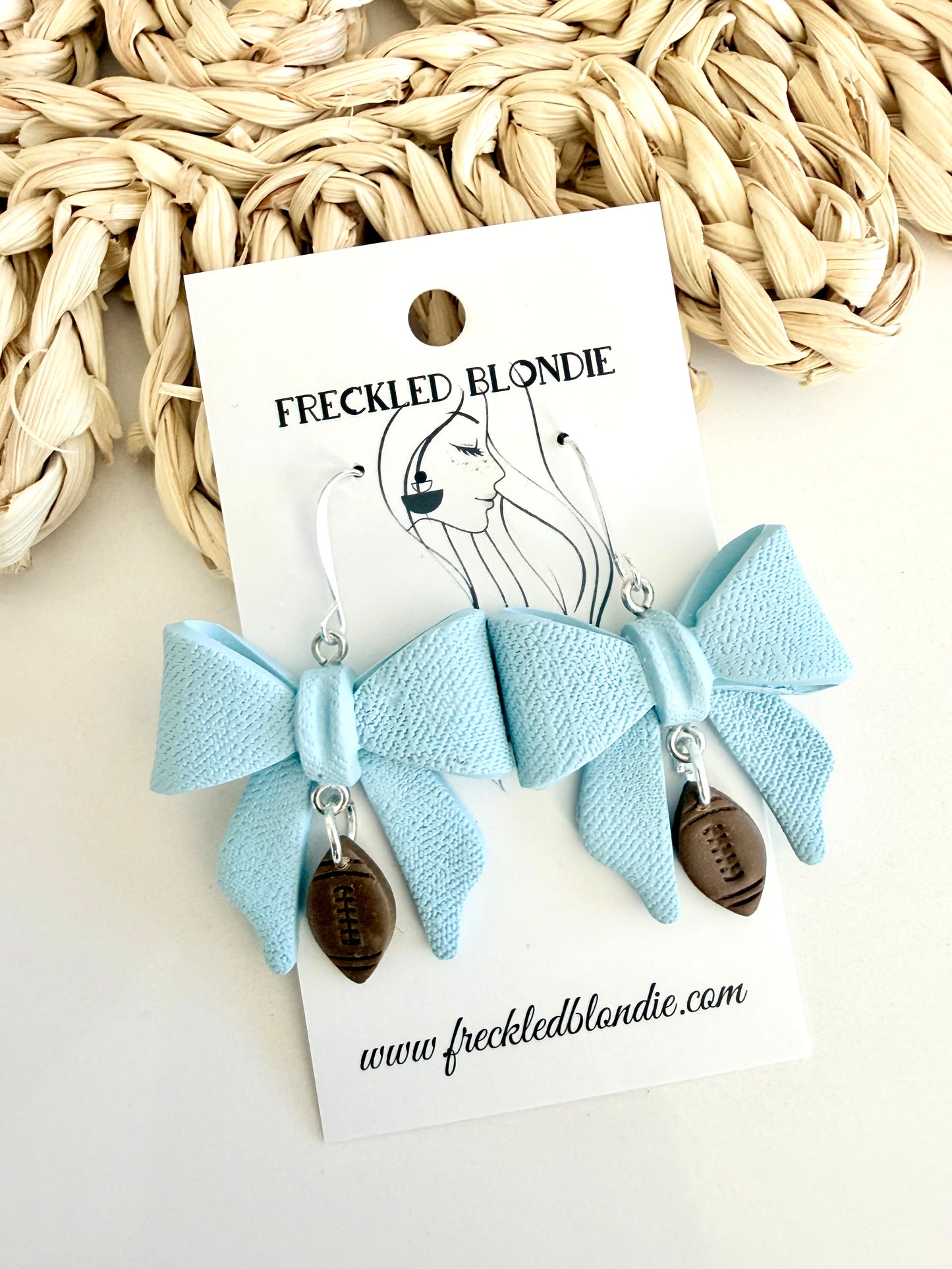 Game Day Bow & Football Dangles