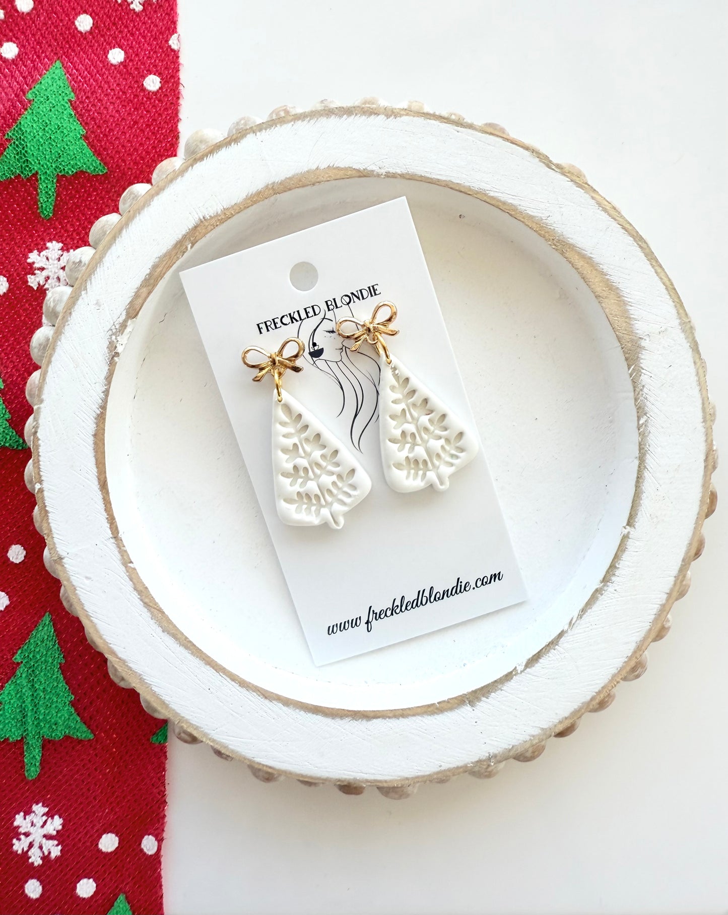 Swedish Christmas tree white Dangles