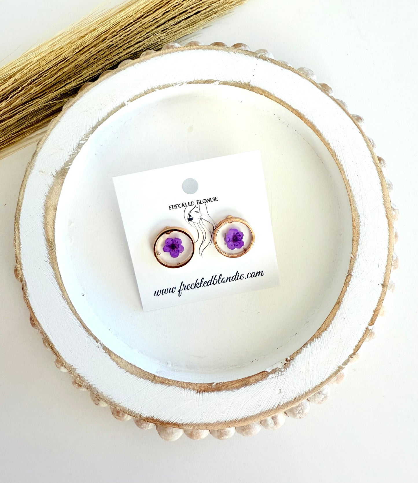 Purple Flower Studs