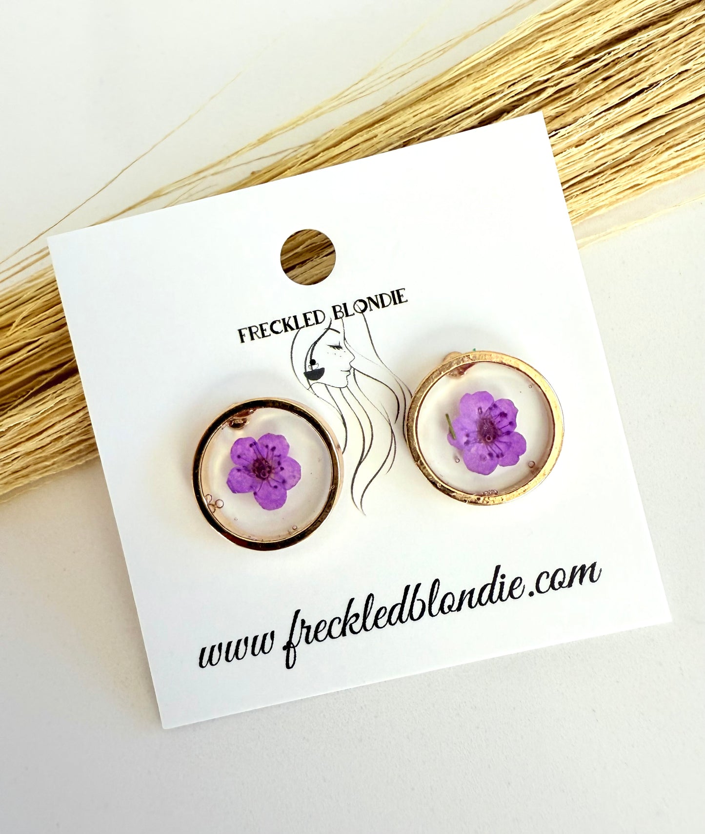 Purple Flower Studs