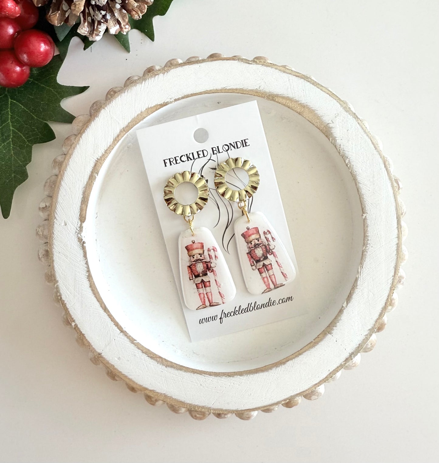 Golden Nutcracker Dangles