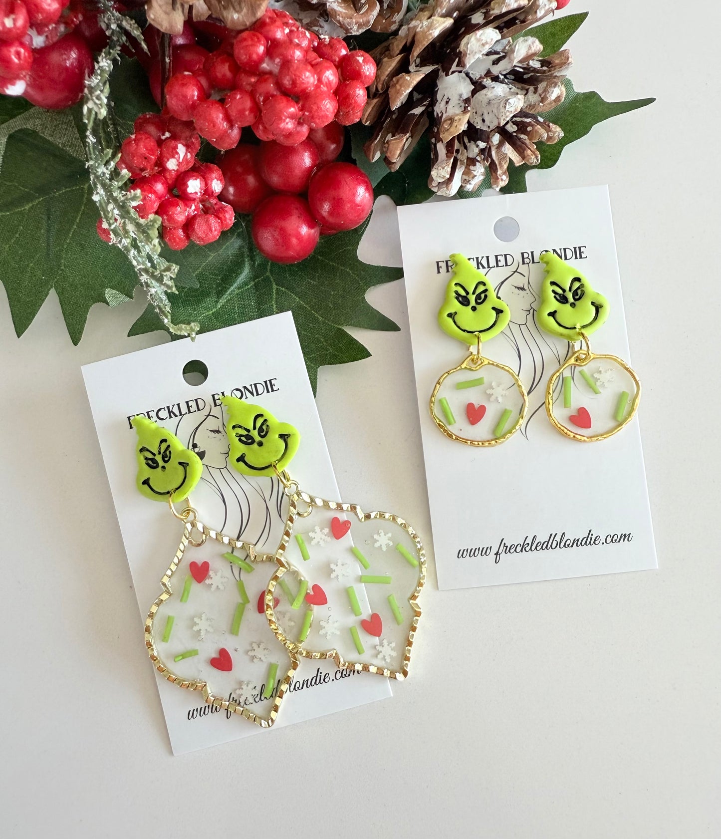 Small Grinch Sprinkle Dangles