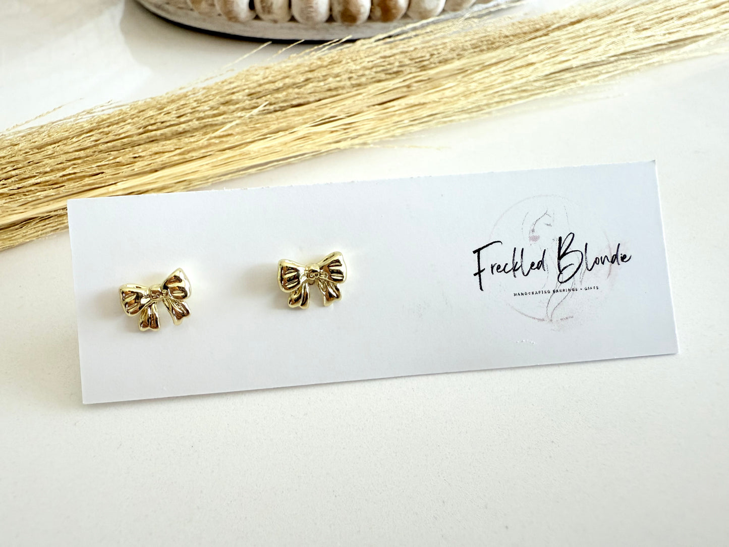 Mini Gold Bow Studs
