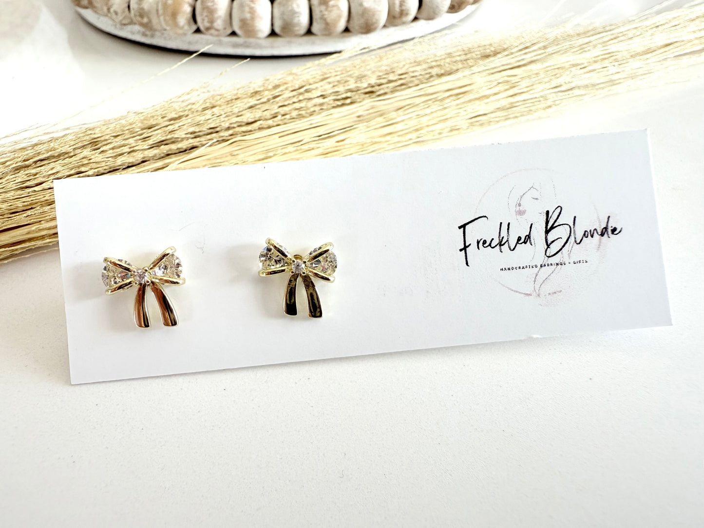 Sparkly Bow Studs