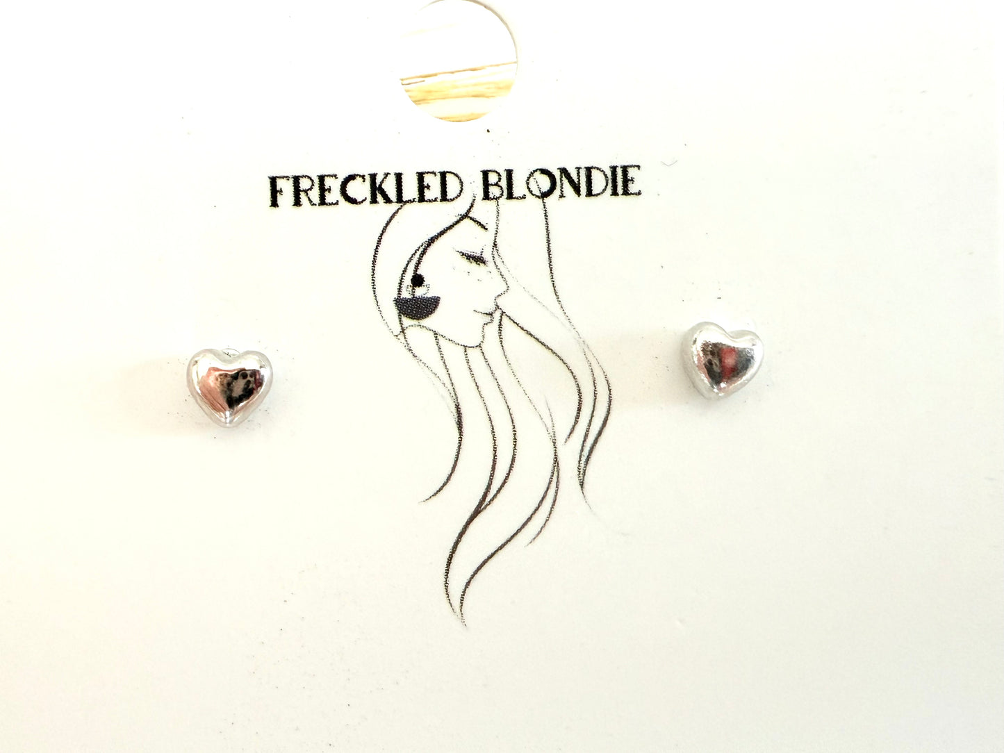 Tiny Silver Heart Studs