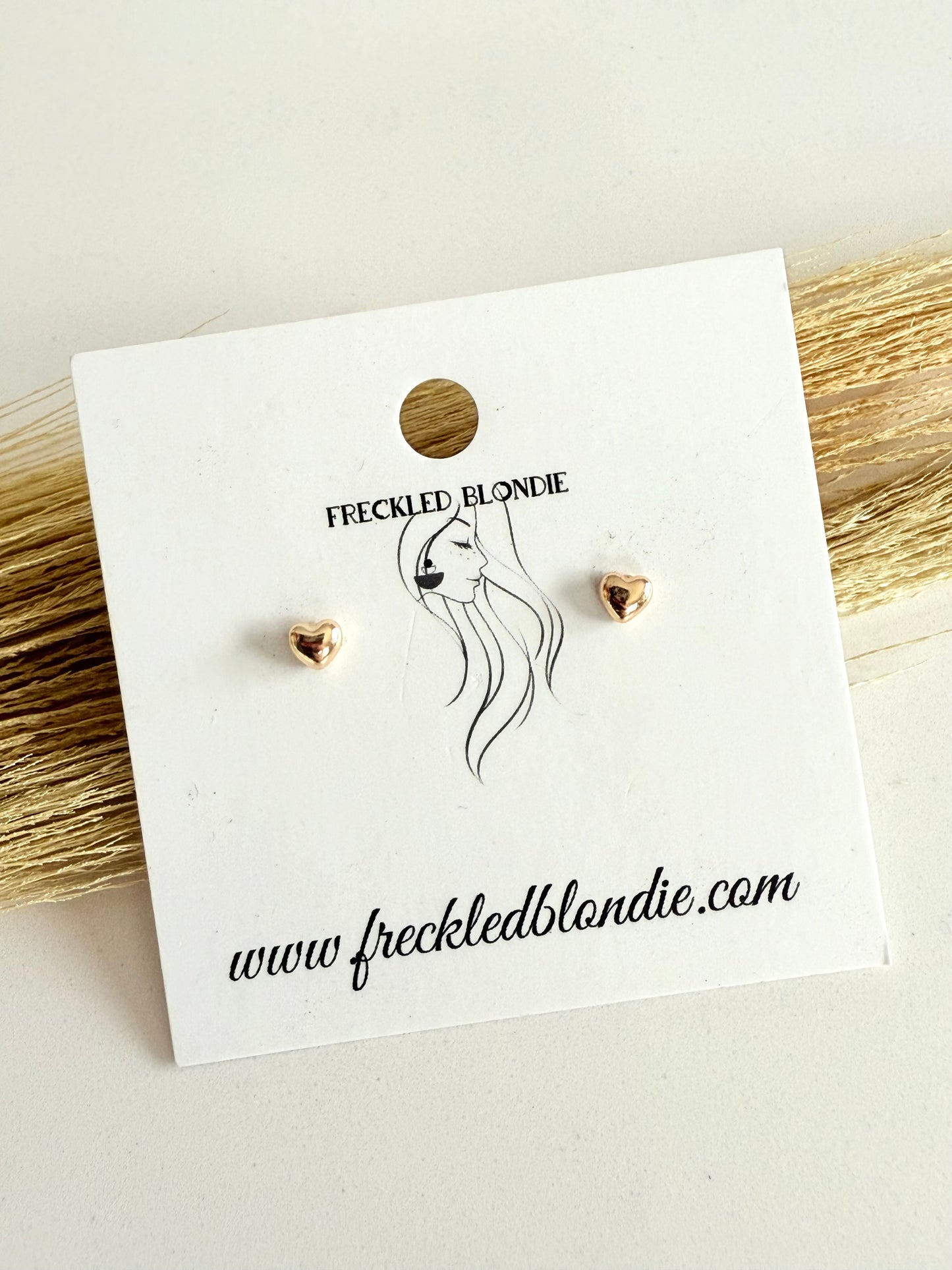 Tiny Gold Heart Studs