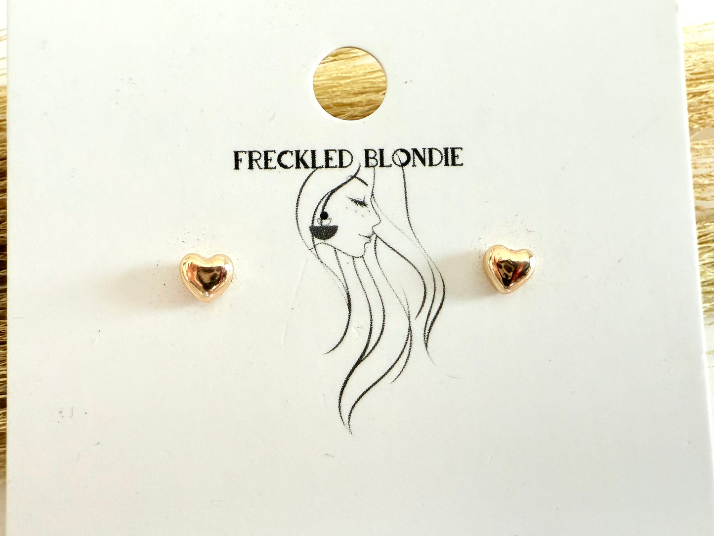 Tiny Gold Heart Studs
