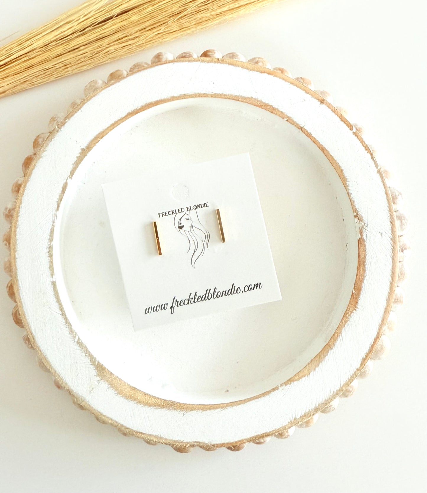 Long Gold Bar Studs