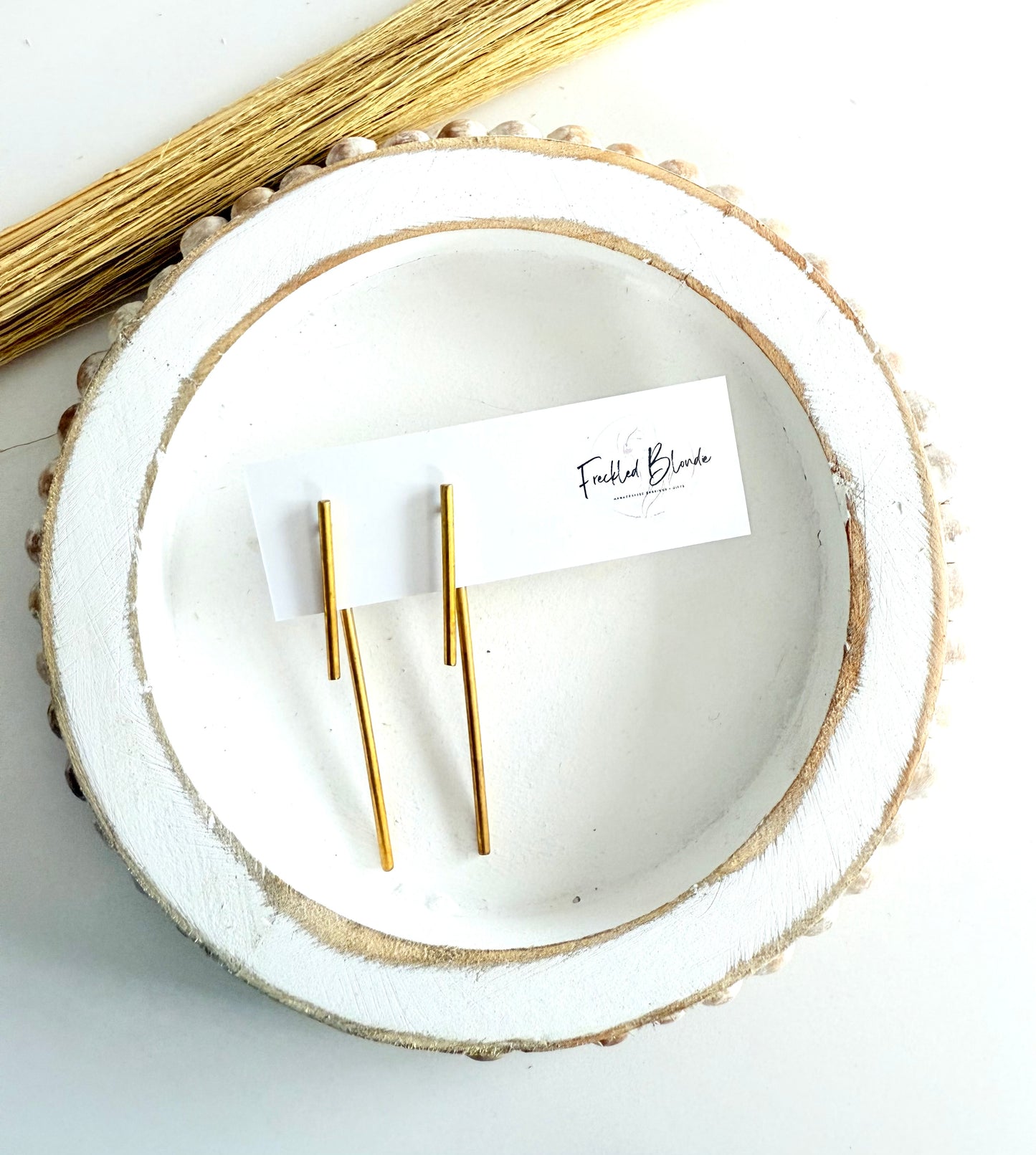 Brass Bar Jacket Earrings