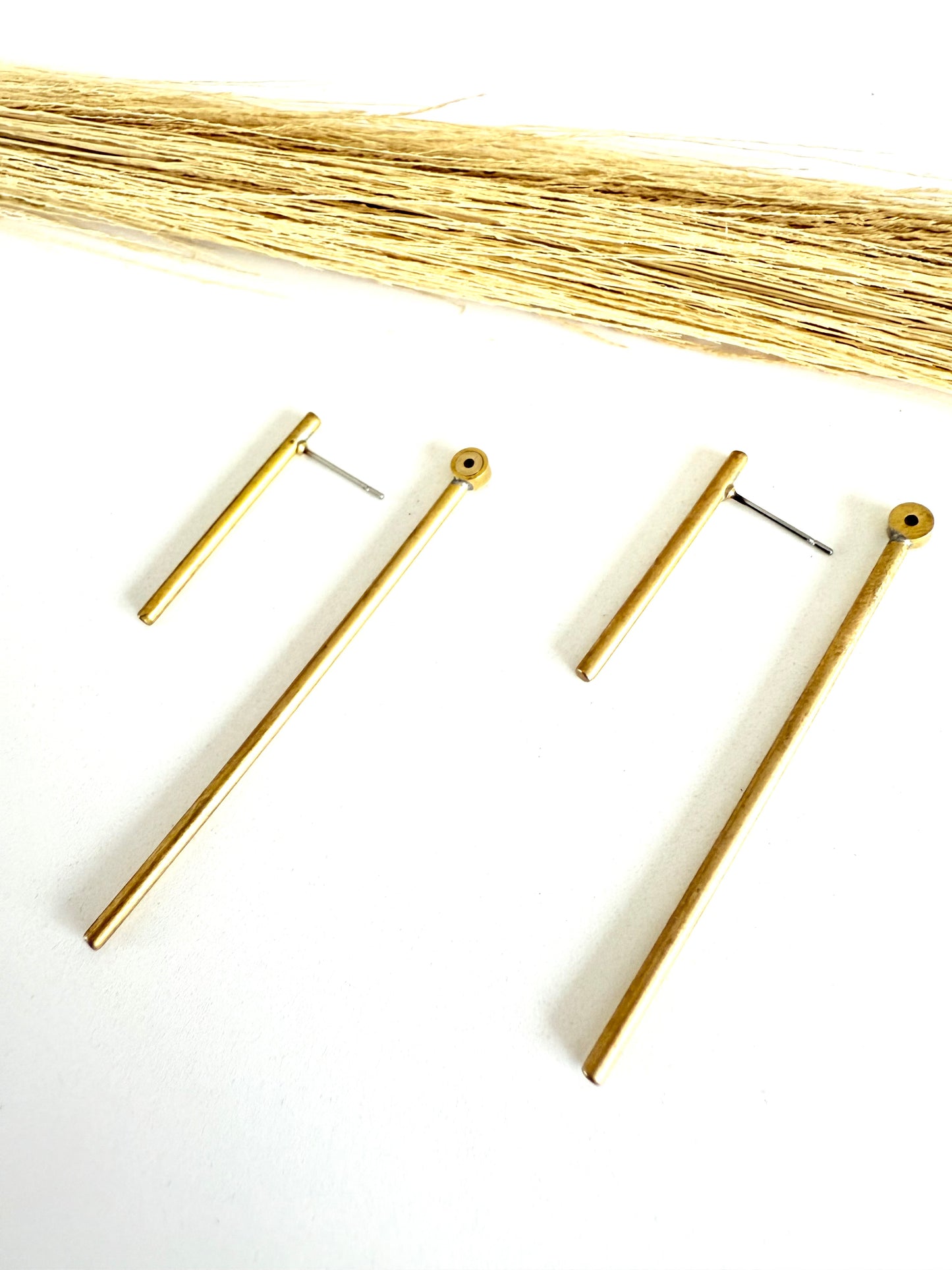 Brass Bar Jacket Earrings
