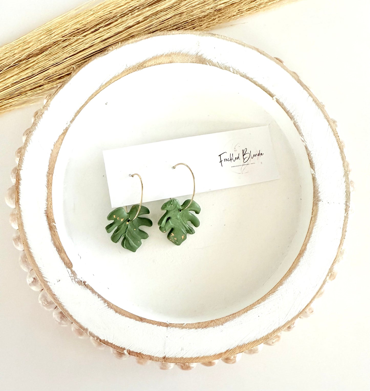 Mini Monstera Hoops