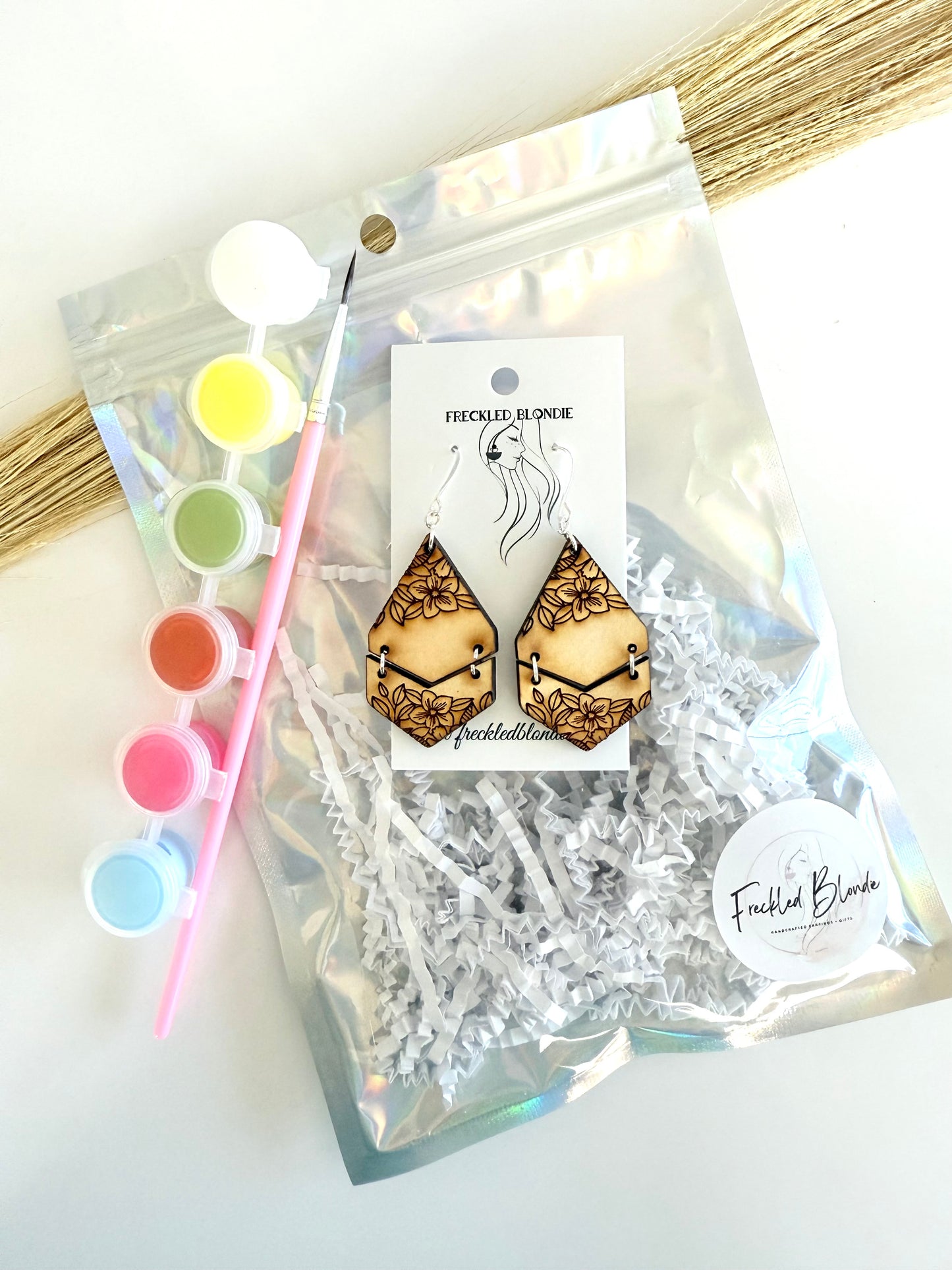 PYO Chevron Floral Dangles