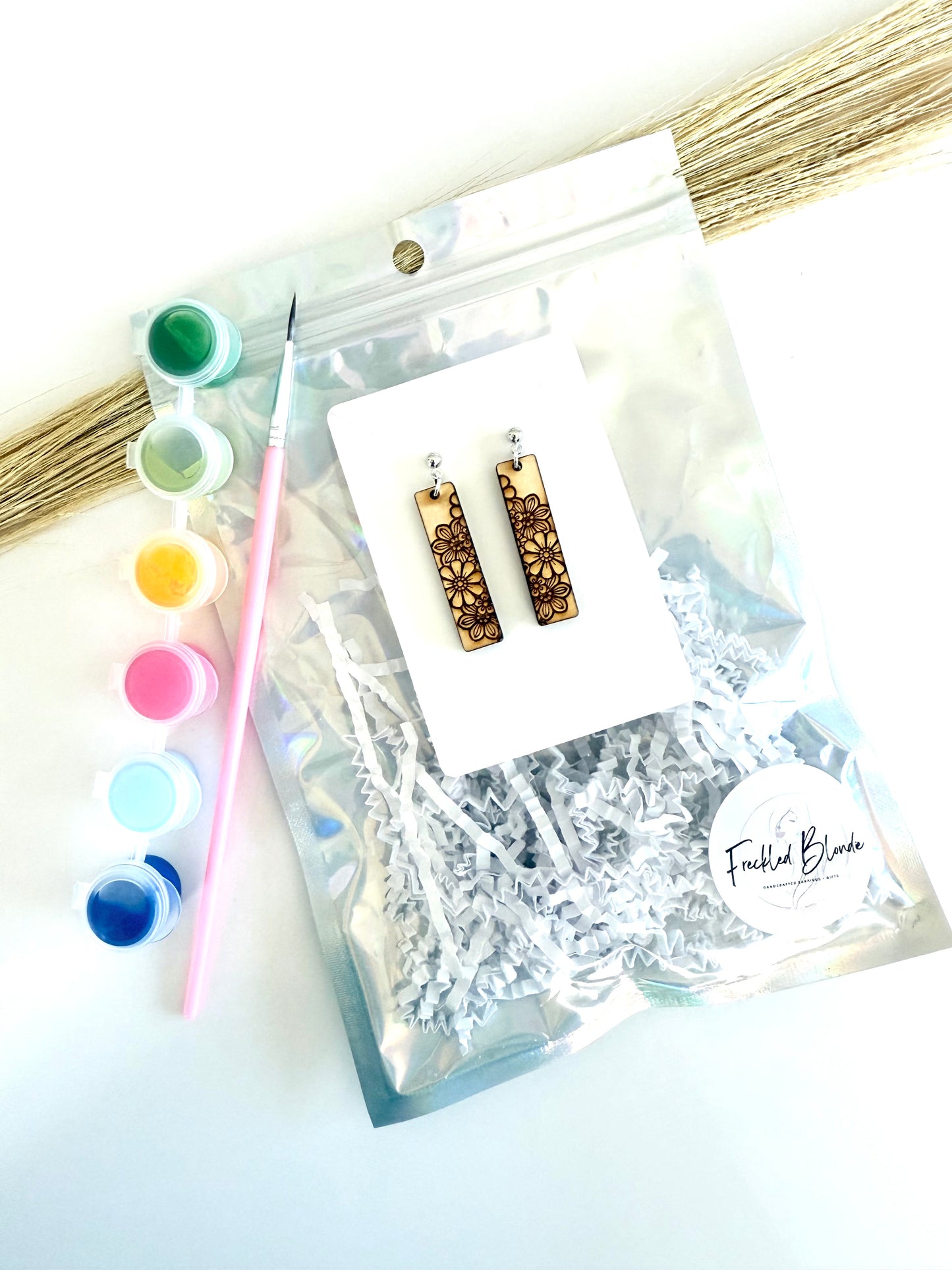 PYO Rectangle Floral Dangles