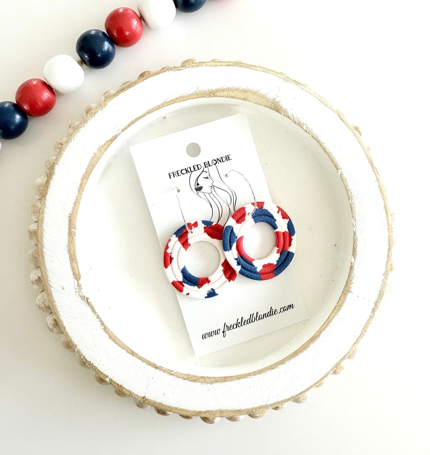 Red White & Blue Hoops