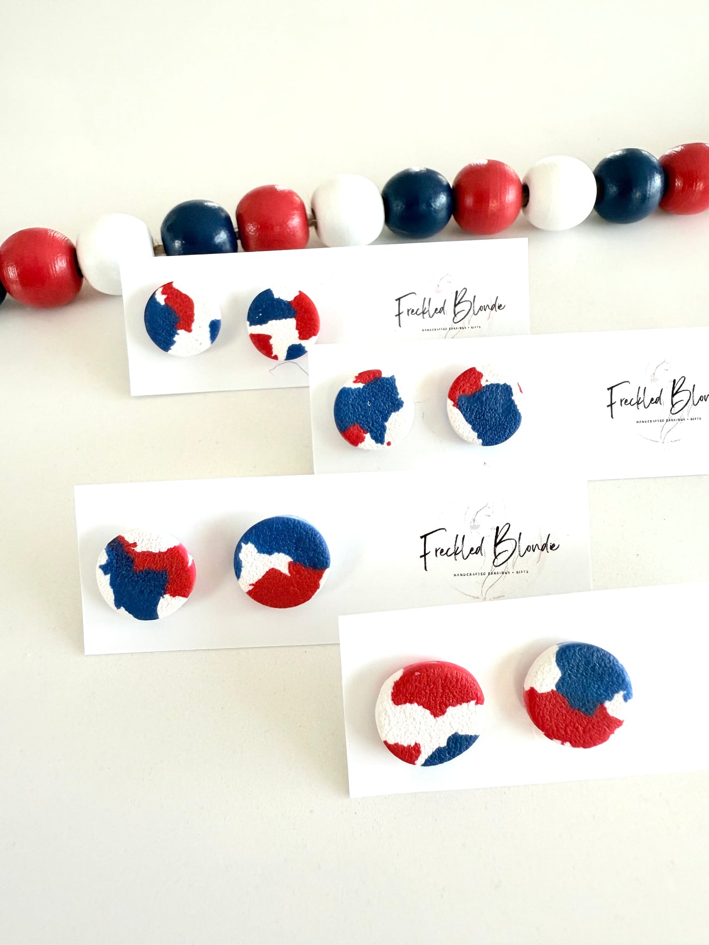 Red White & Blue Oversized Studs