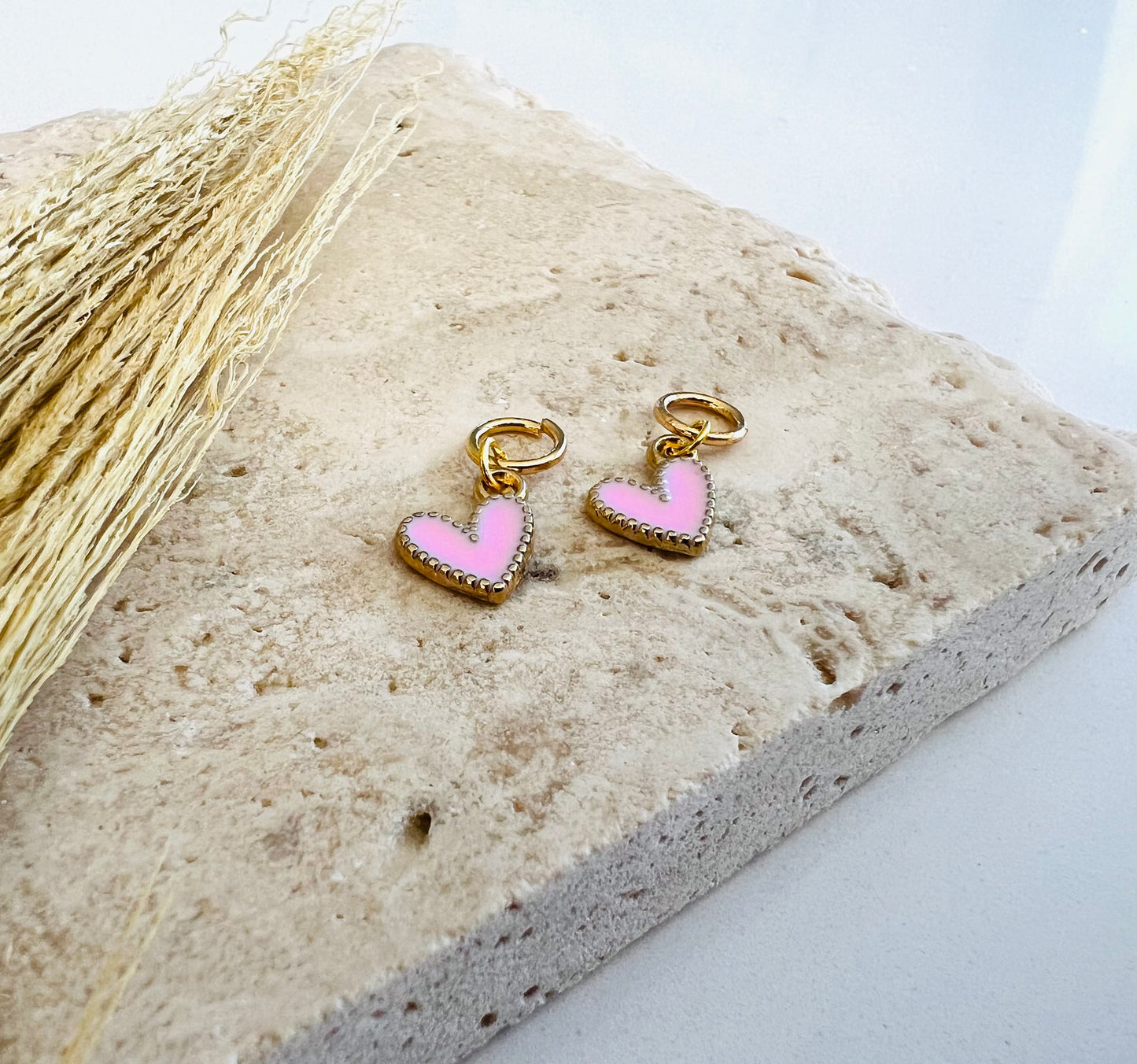 Pink Heart Charms