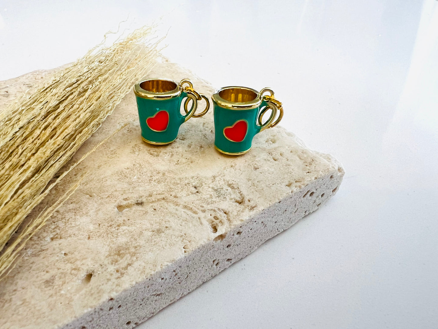 Cute Mug Charm-teal