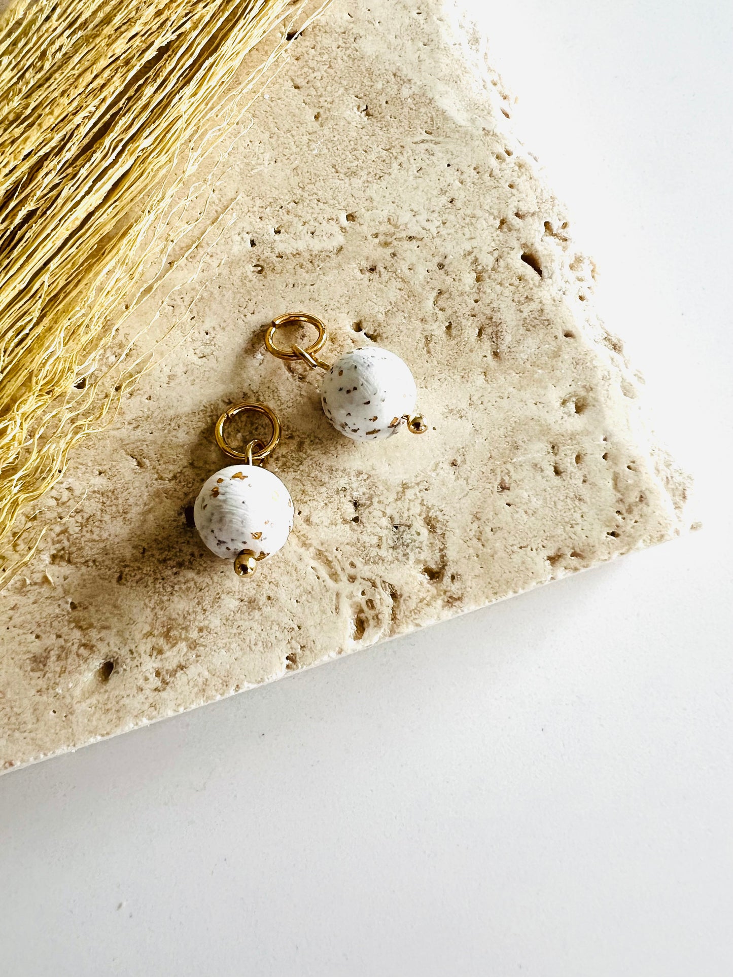 White & Gold Bead Charms