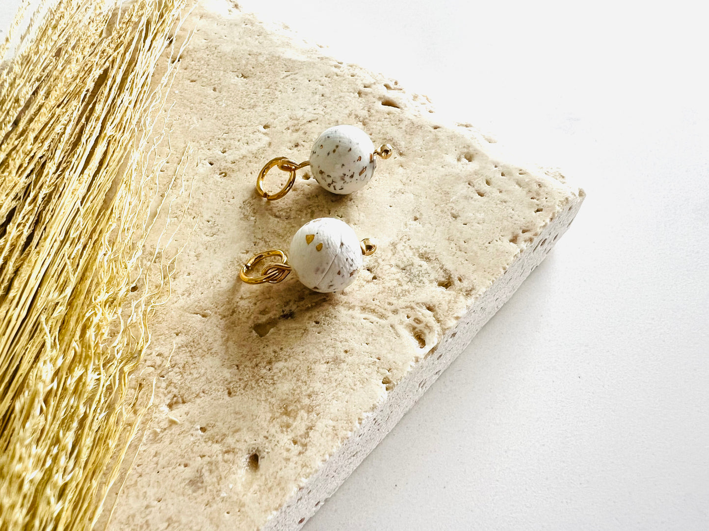 White & Gold Bead Charms