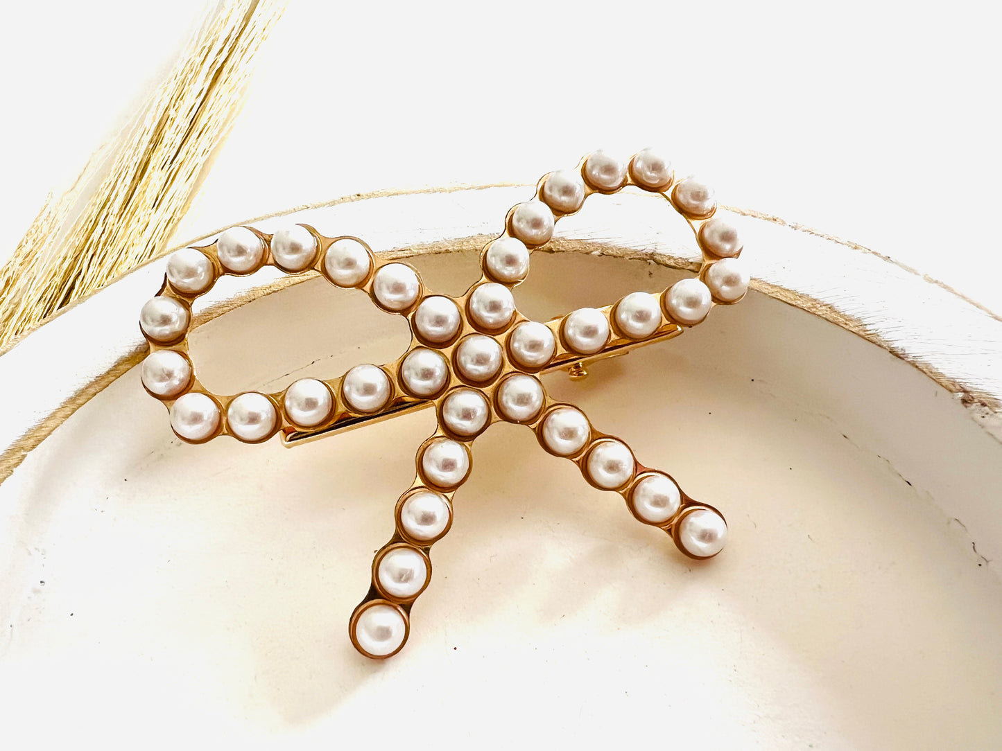 Golden Pearl Hair Clip