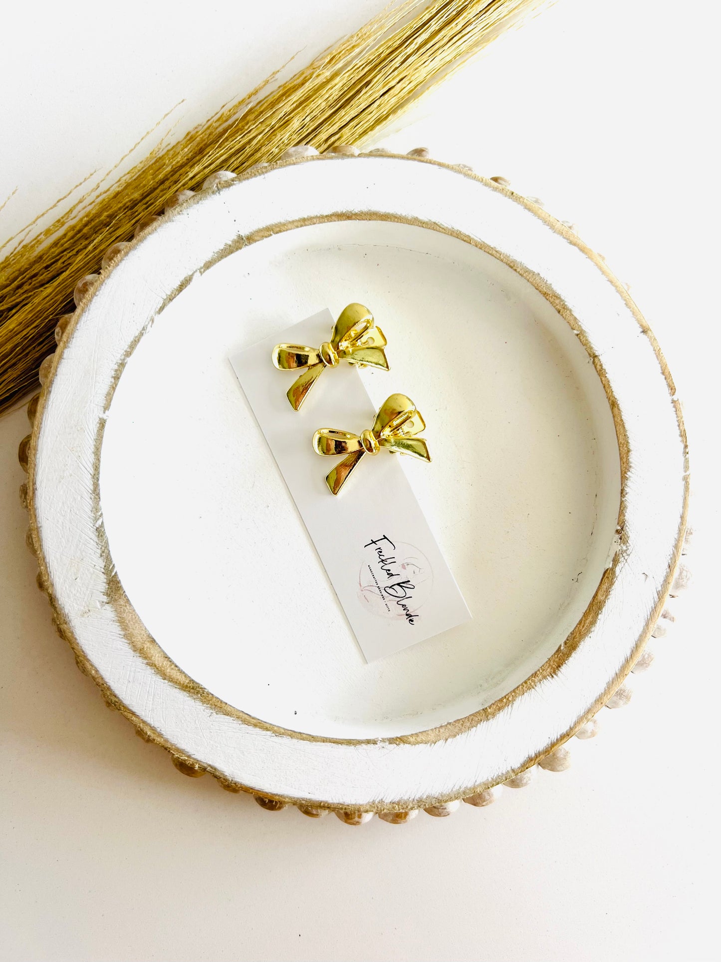 Gold Mini Bow Clips