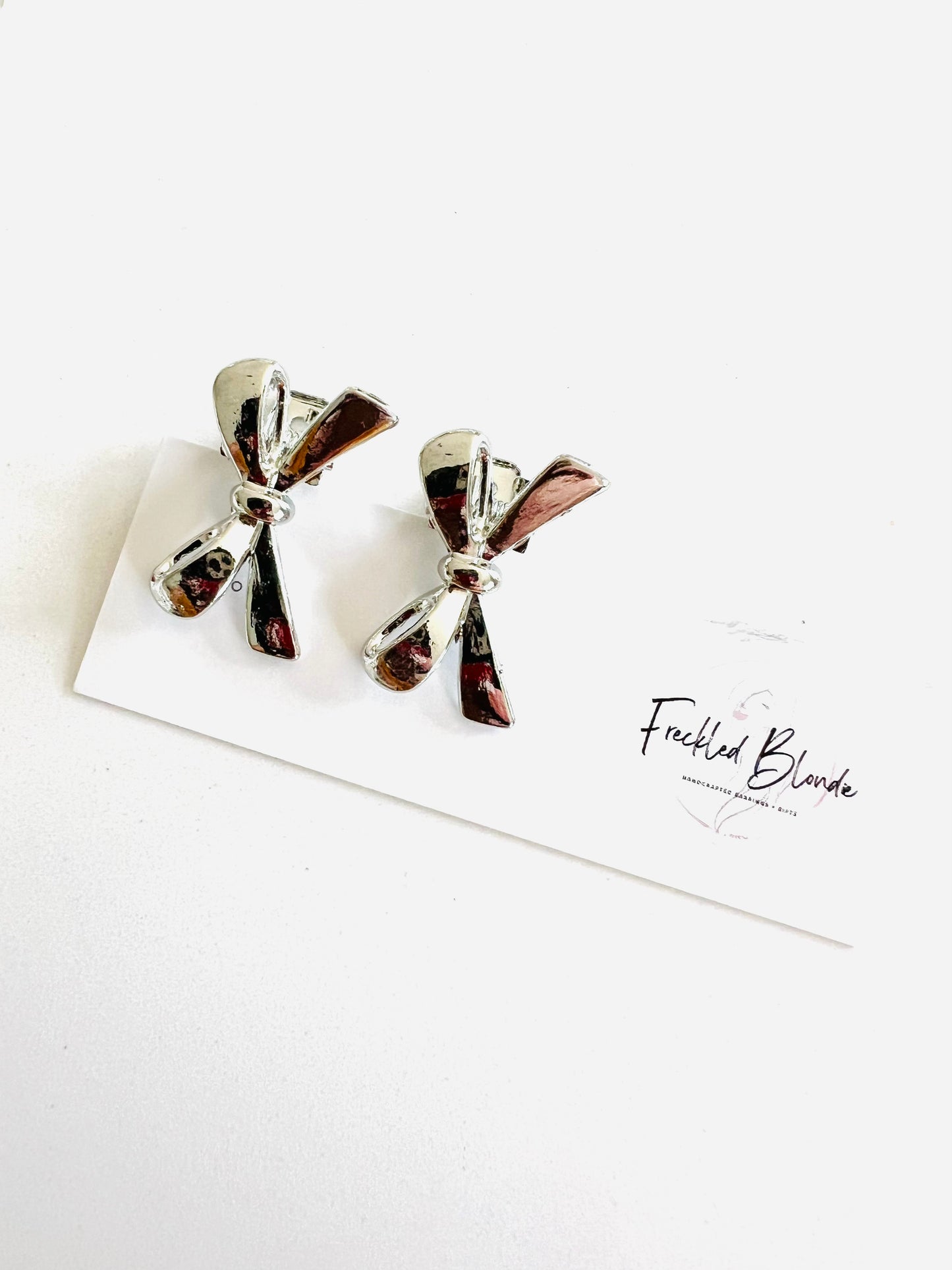 Silver Mini Bow Clips