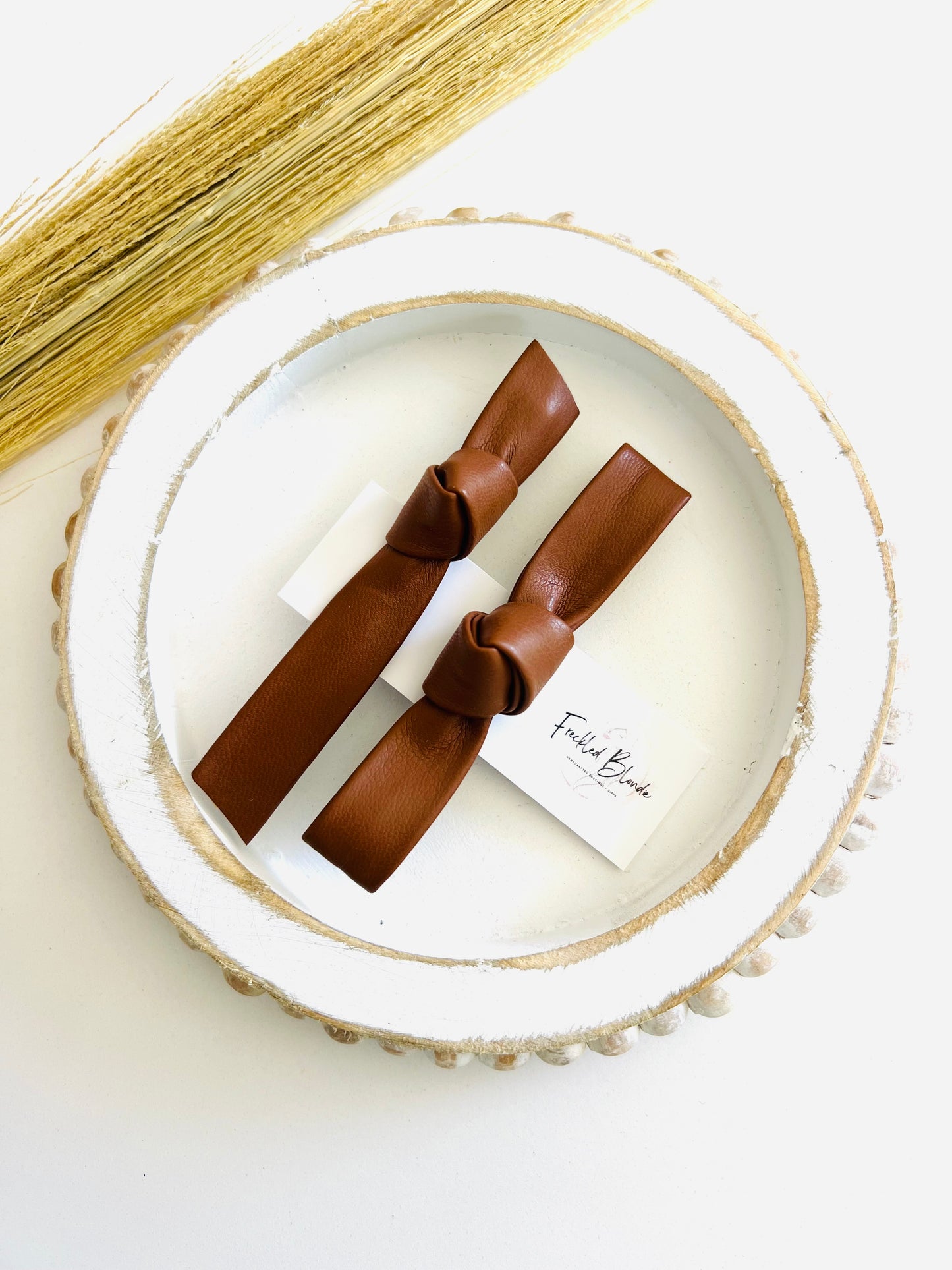 Knotted Clip Duo in Toffee