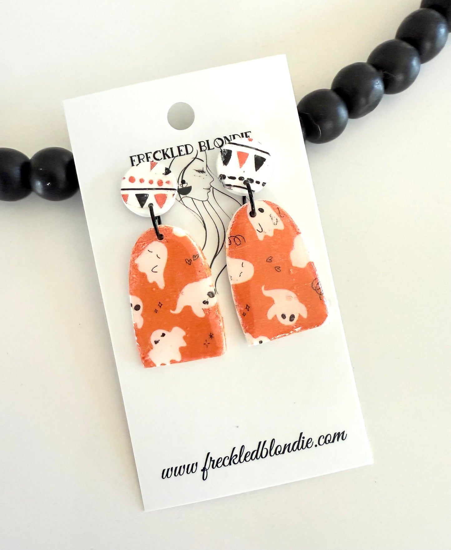 Orange ghost Dangles