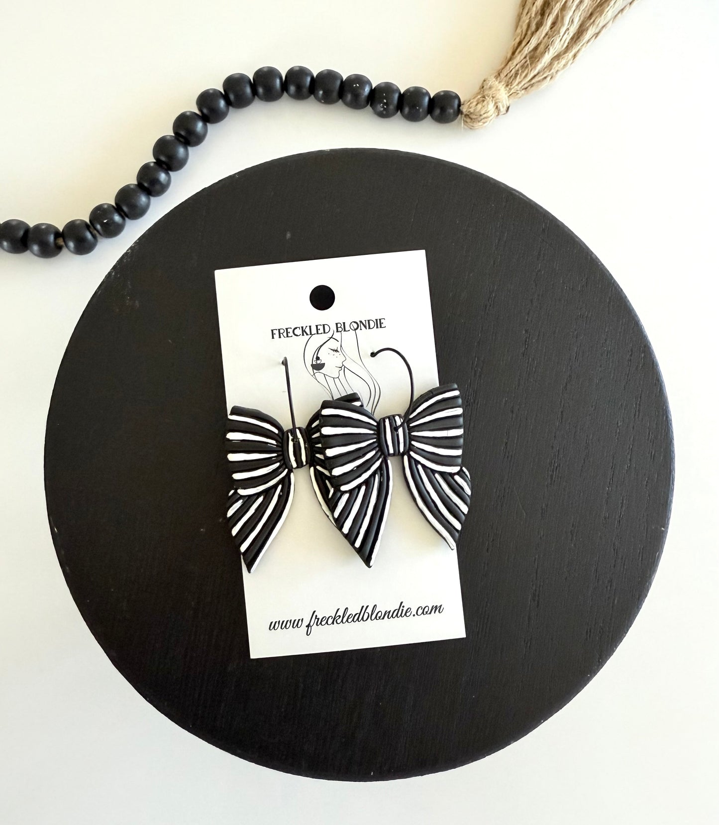 Striped Bow Hoops