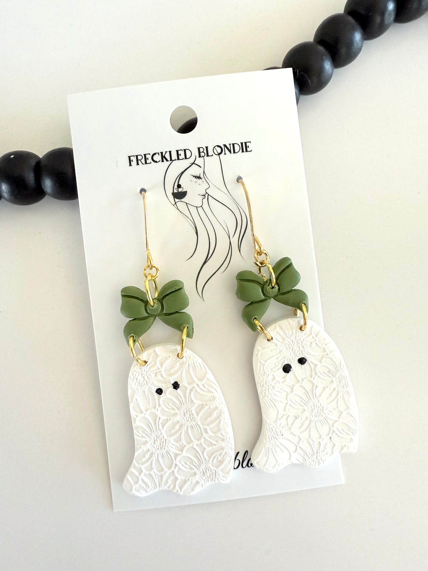 Girlie floral Ghost Dangles