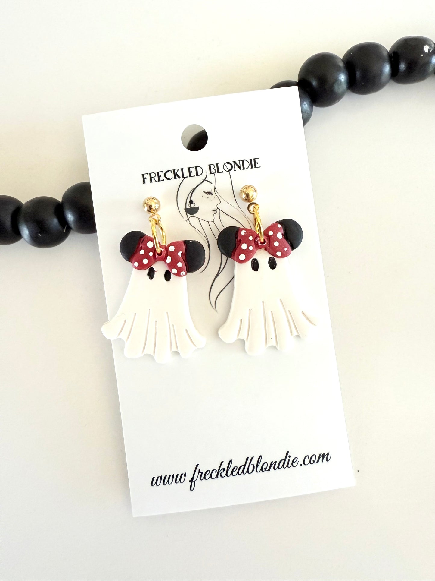 Mini mouse Ghost Dangles
