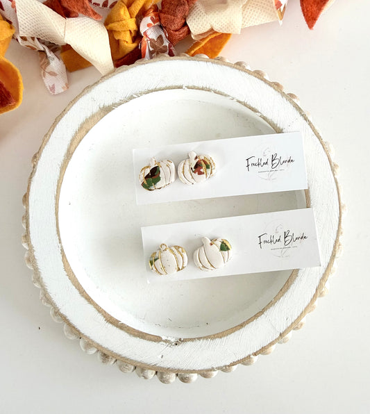 Multi color Pumpkin Studs