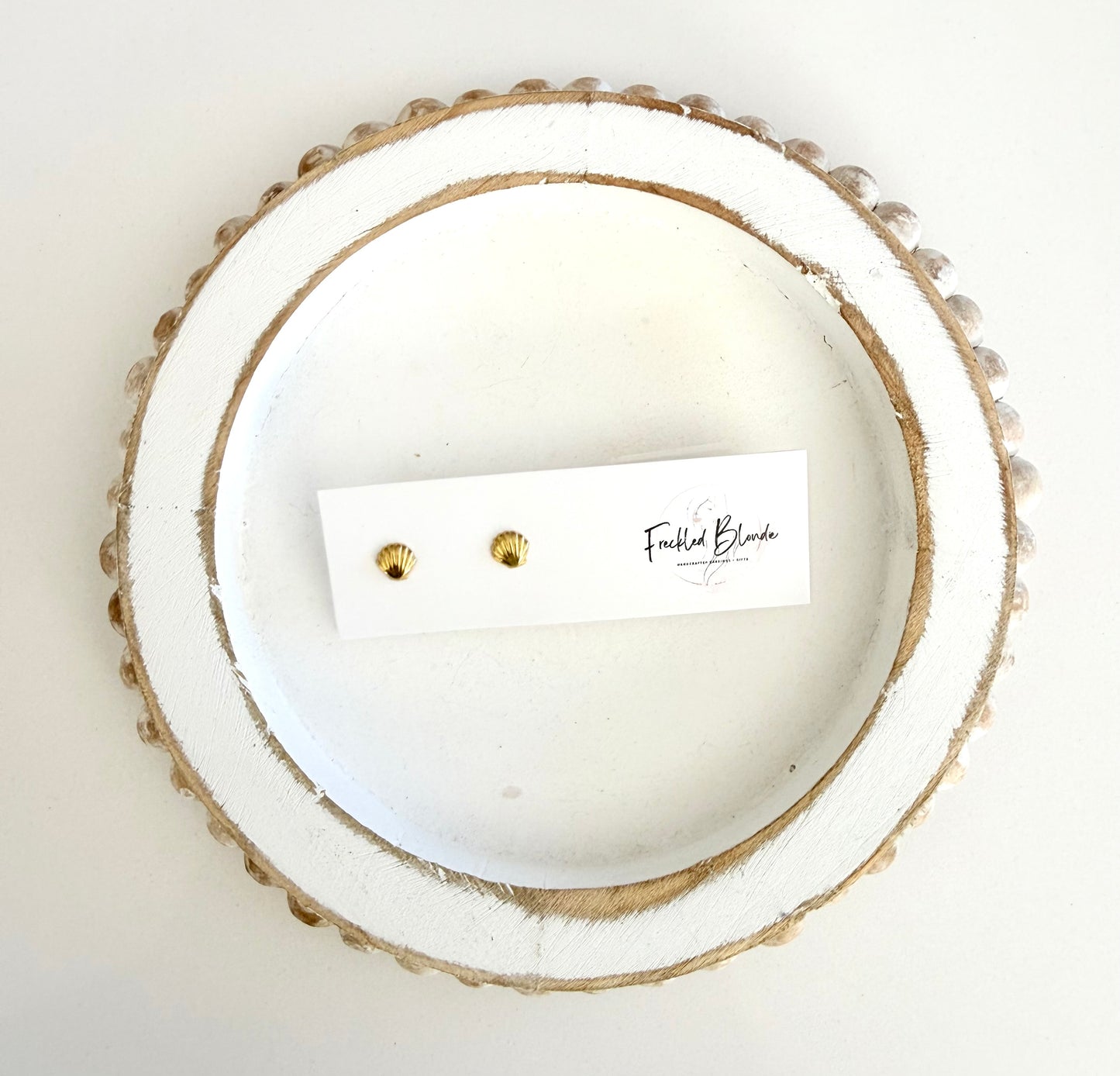 Tiny Gold Shell Studs