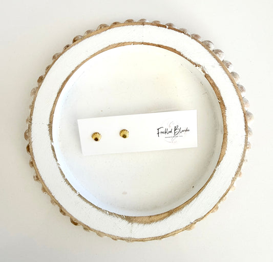 Tiny Gold Shell Studs