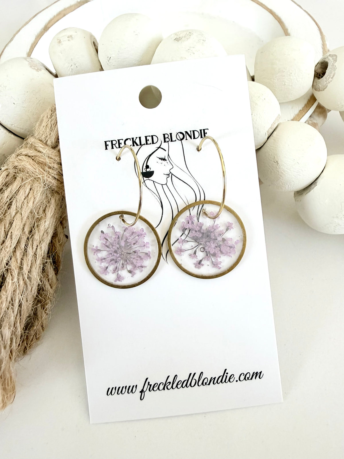 Light Purple Floral Hoops