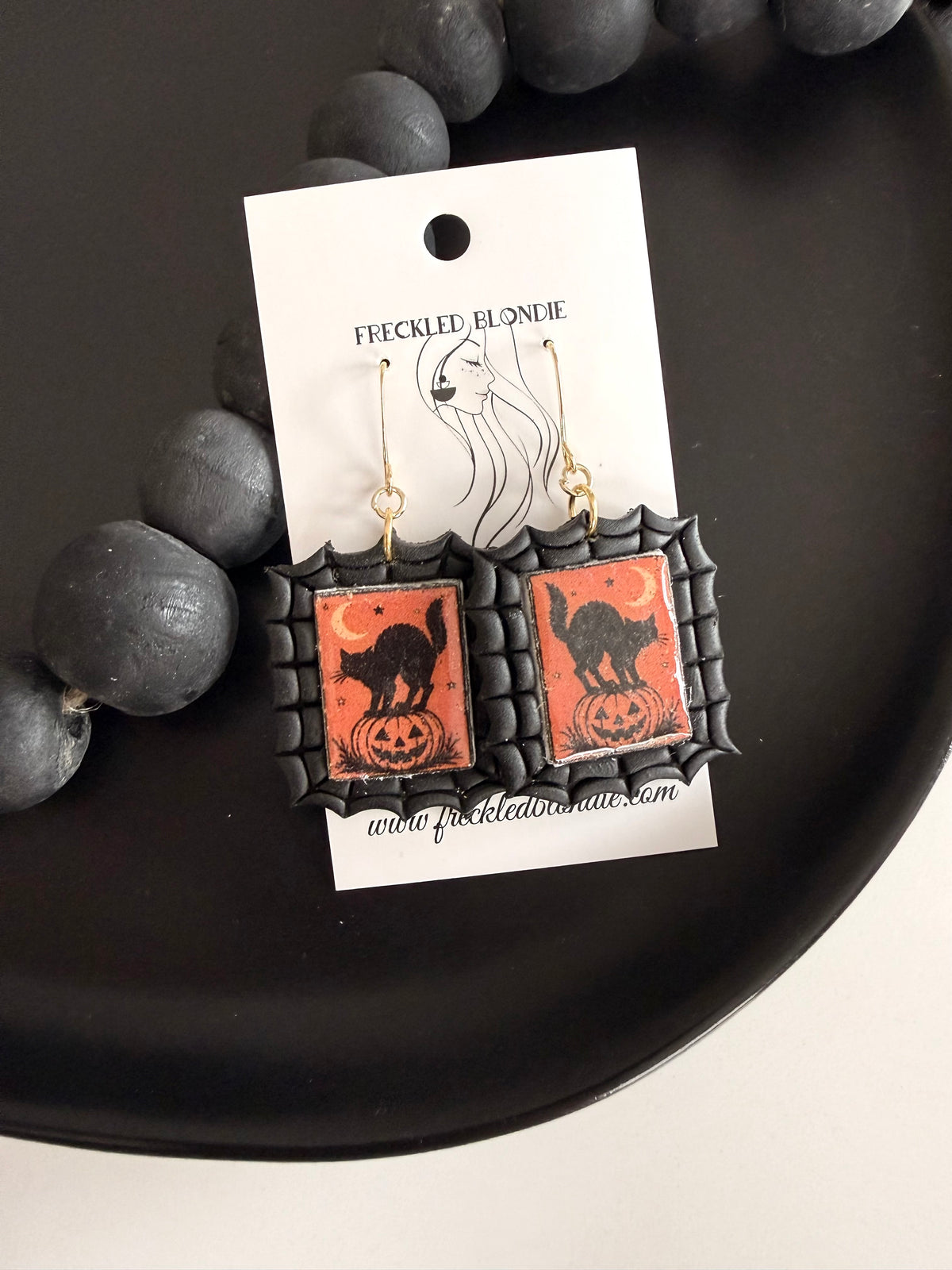 Black Cat Stamp Dangles