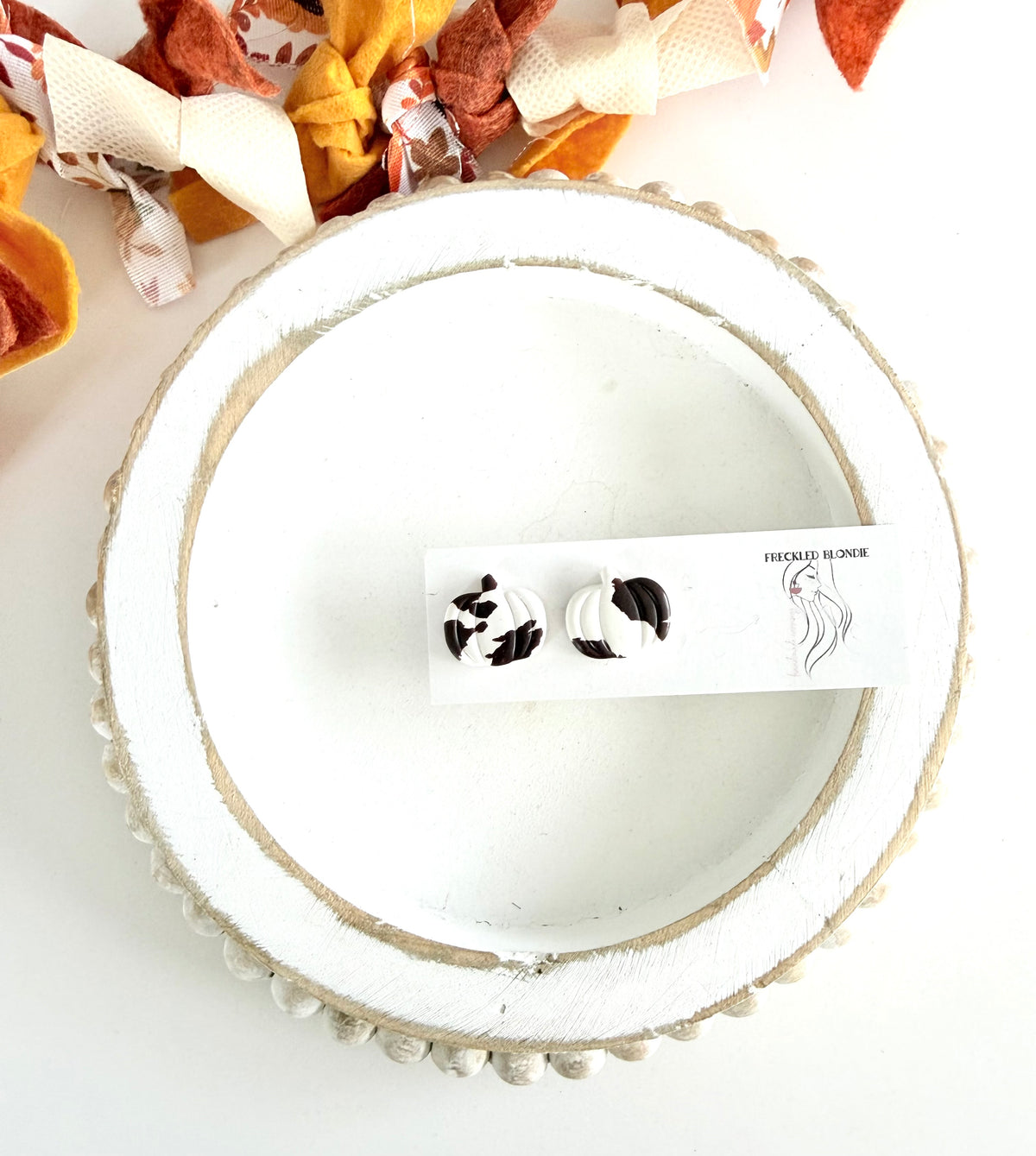 Cow Pumpkin Studs