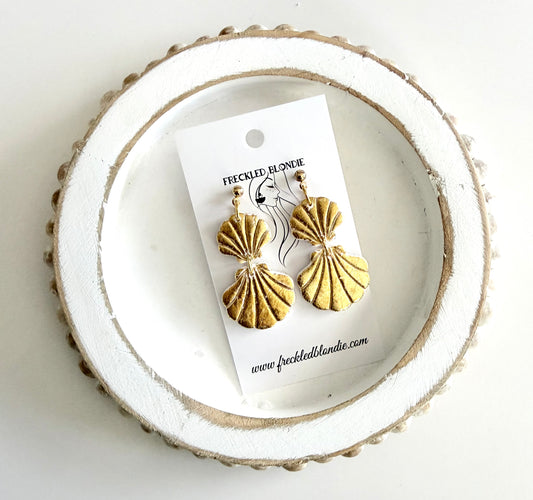 Gold Scallop Dangles