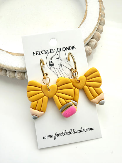 Pencil Bow Earrings