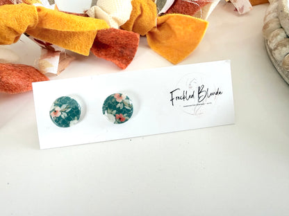 Turquoise Floral Studs