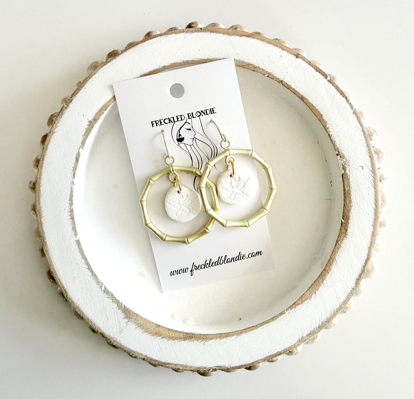 Bamboo Sand Dollar Dangles
