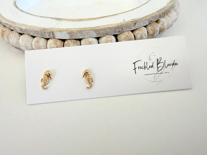 Salty Seahorse Studs