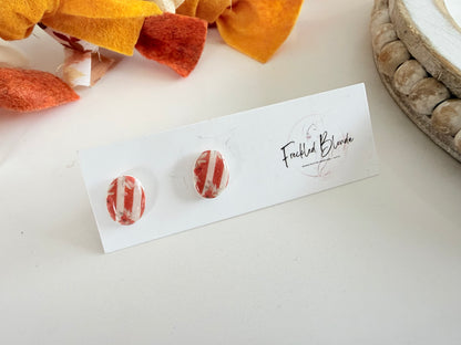 Floral Striped Studs