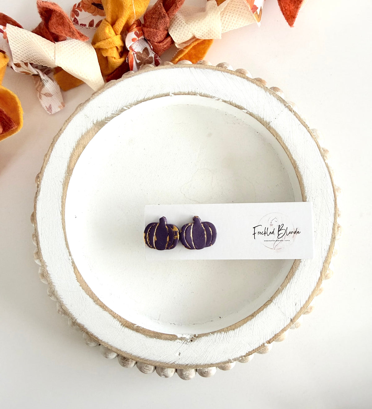 Purple Pumpkin Studs