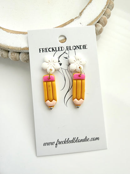 Flower + Pencil Dangles