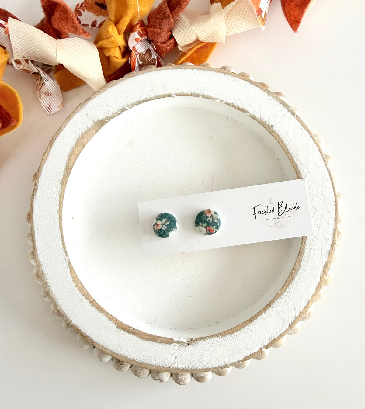 Turquoise Floral Studs