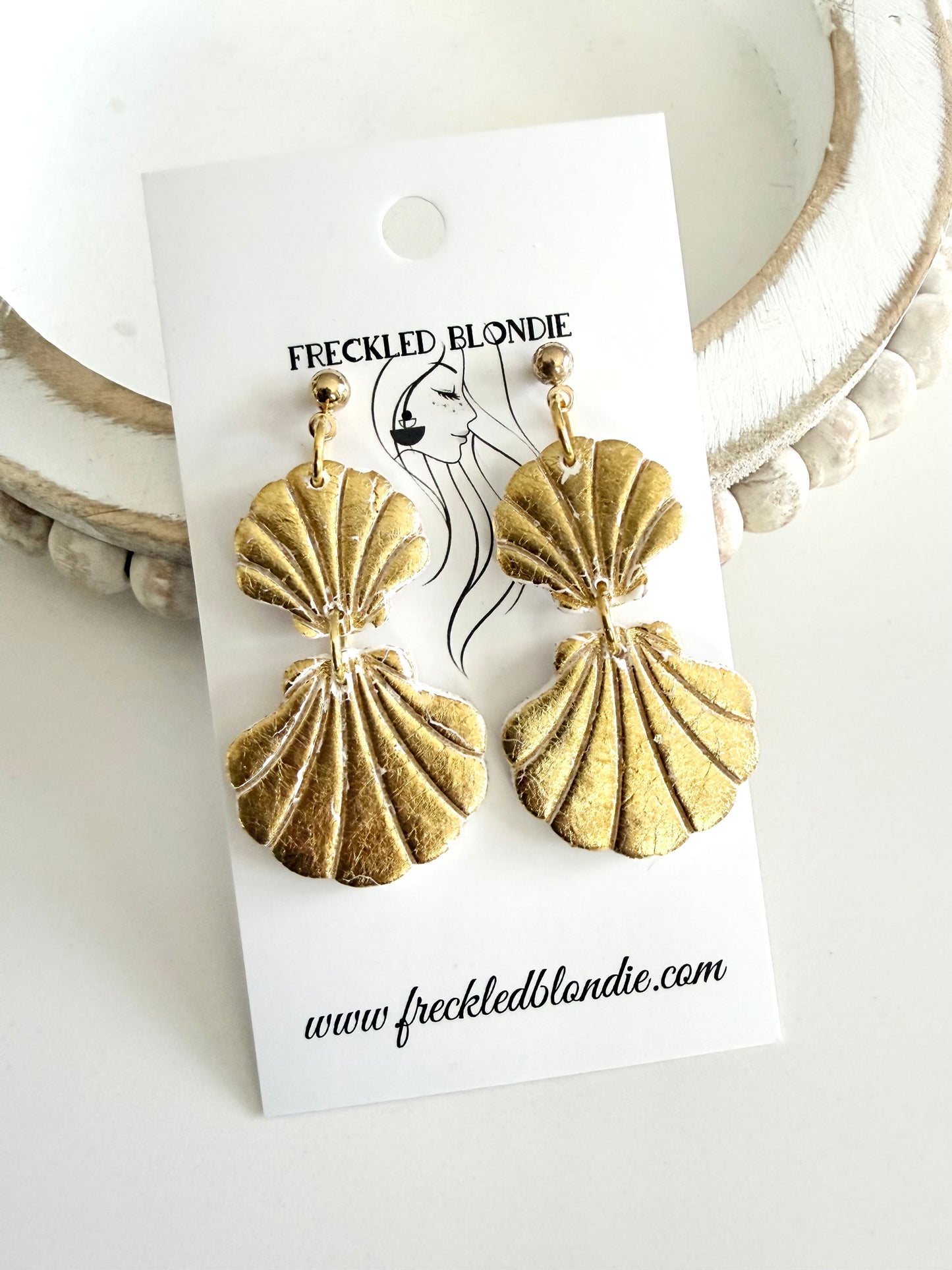 Gold Scallop Dangles